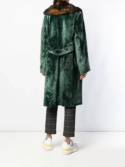 Shop Sofie D'hoore Lust Fur Coat In Green(foxe)