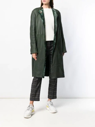 Shop Sofie D'hoore Lust Fur Coat In Green(foxe)