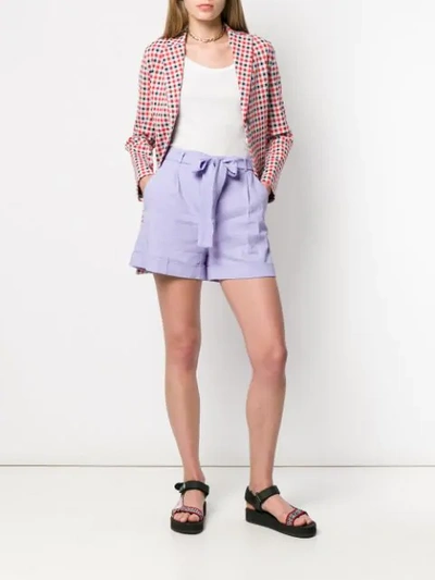 Shop Pinko Bow-tie Shorts - Purple