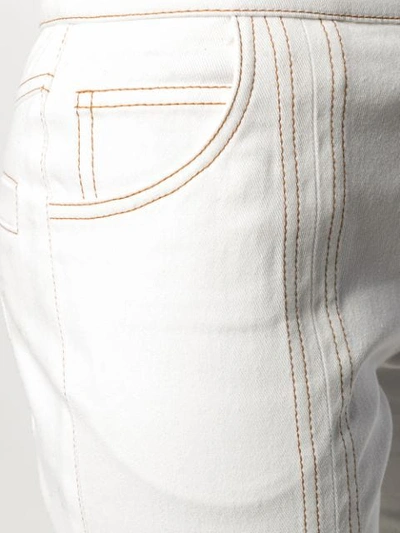 Shop Chloé Contrast Stitching Flared Jeans In White