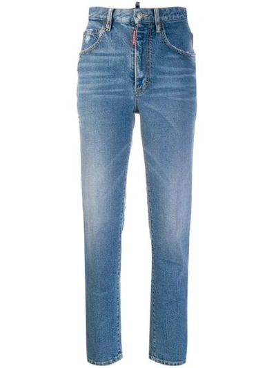 Shop Dsquared2 Tight Cropped Jeans In Blue