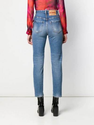 Shop Dsquared2 Tight Cropped Jeans In Blue