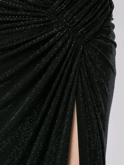 Shop Alexandre Vauthier Draped Thigh Slit Skirt In Black