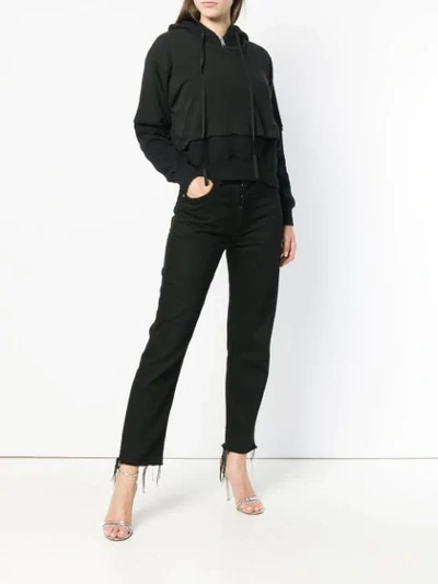 Ben Taverniti Unravel Project T-shirt Layered Hoodie In Black