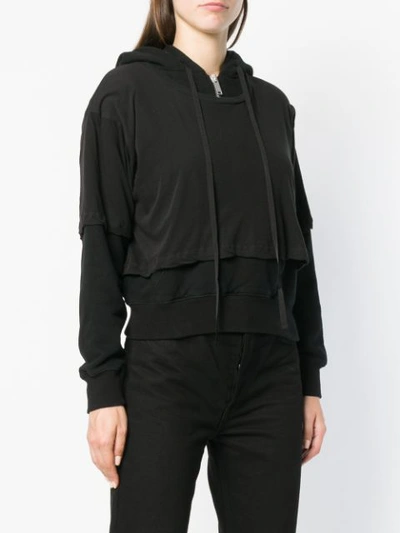 Ben Taverniti Unravel Project T-shirt Layered Hoodie In Black