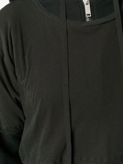 Ben Taverniti Unravel Project T-shirt Layered Hoodie In Black