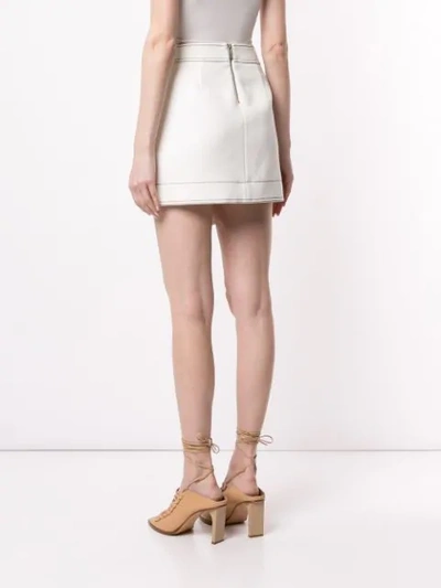Shop Dion Lee E-hook Mini Skirt In White