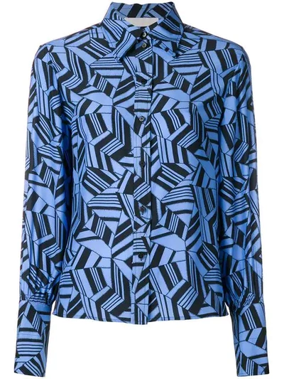 Shop Chloé Geometric Print Shirt - Blue