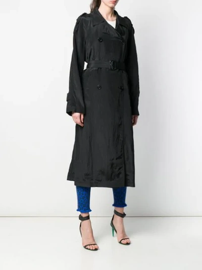 Shop Helmut Lang Double-breasted Trench Coat In Black