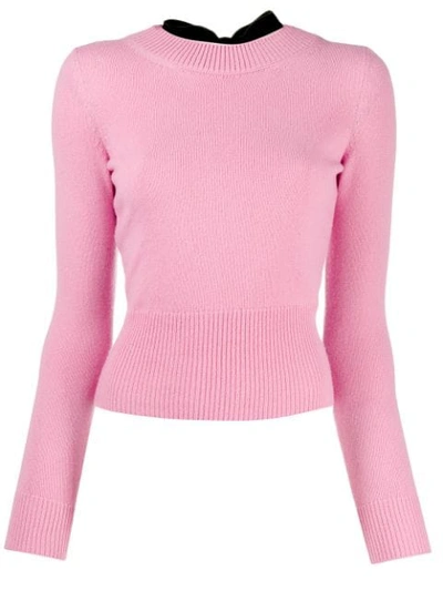 Shop Alexander Mcqueen Bow Back Sweater In 5003 Pink
