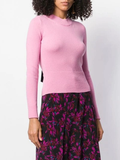 Shop Alexander Mcqueen Bow Back Sweater In 5003 Pink