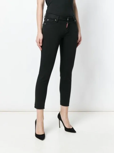 Shop Dsquared2 Tief Sitzende Cropped-skinny-jeans In Black