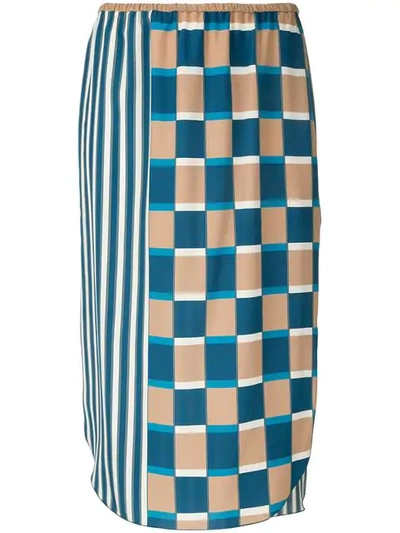 Shop Seya. Printed Midi Skirt In Multicolour