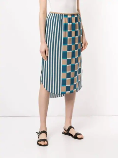 Shop Seya Printed Midi Skirt In Multicolour