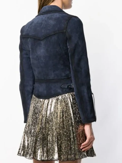 Shop Coach Biker Jacket In Blue