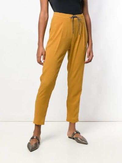 Shop Fabiana Filippi Drawstring Trousers In Yellow