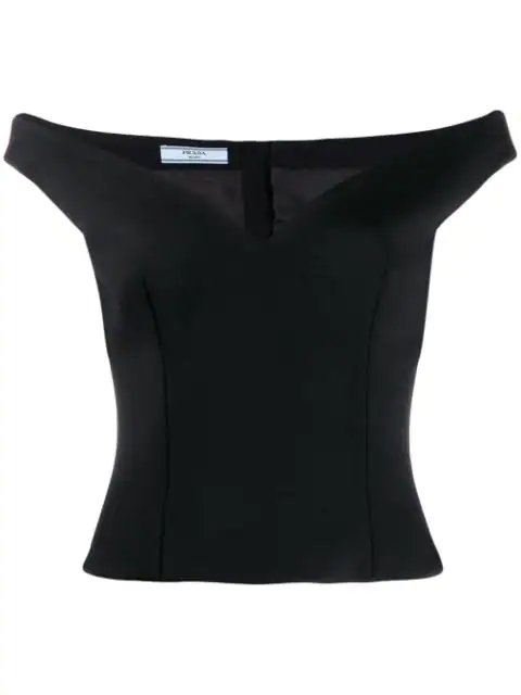 black off the shoulder v neck top