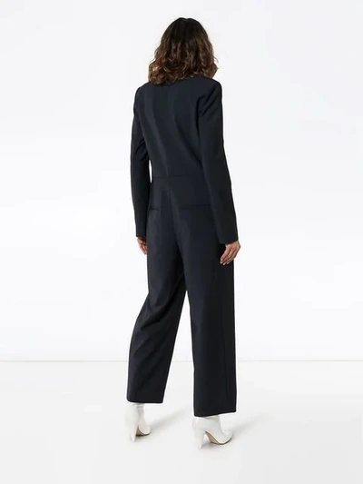 Shop Tibi Straight Leg Jumpsuit In Blue