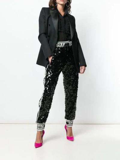 Shop Dolce & Gabbana Sequined Jogging Pants In Black