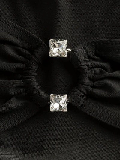 Shop Alessandra Rich Diamond Detail V In Black
