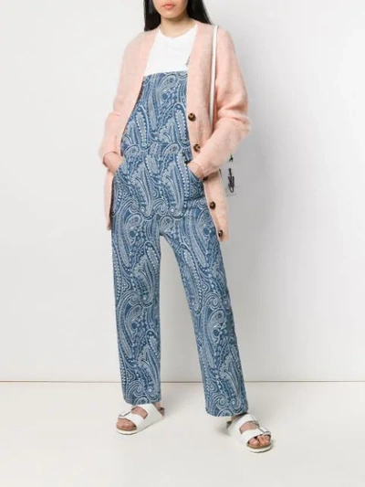 JUNYA WATANABE PAISLEY PRINT DUNGAREES - 蓝色