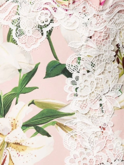 Shop Dolce & Gabbana Midikleid Mit Lilien In Pink