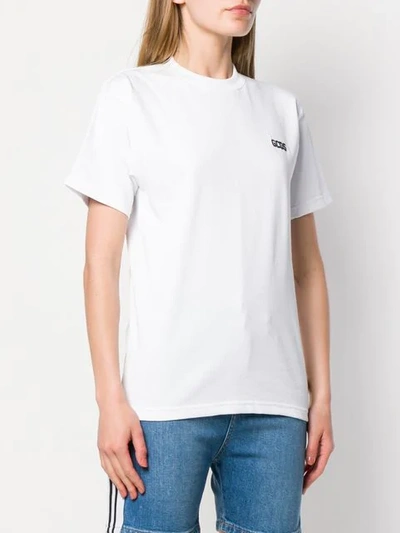 Shop Gcds Logo Embroidered T-shirt - White