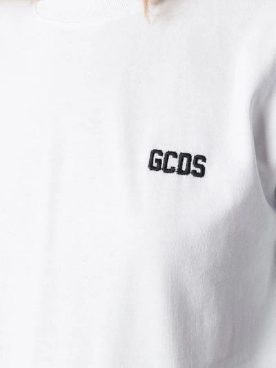 Shop Gcds Logo Embroidered T-shirt - White