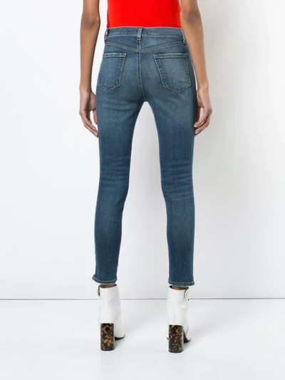 Shop J Brand Cropped Skinny Jeans In Blue