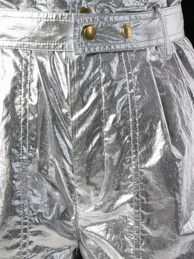 Shop Isabel Marant Metallic Shorts - Silver