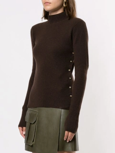 Pre-owned Chanel Cashmere Ribbed Knit Top In Brown