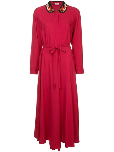 VILSHENKO CLAUDINE DRESS - 红色