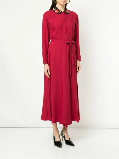 VILSHENKO CLAUDINE DRESS - 红色
