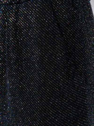 Shop Balmain Glittery Trousers In Black