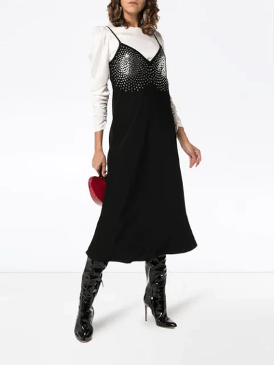 Shop Ellery Honneur Metal Embellished Midi Dress In Black