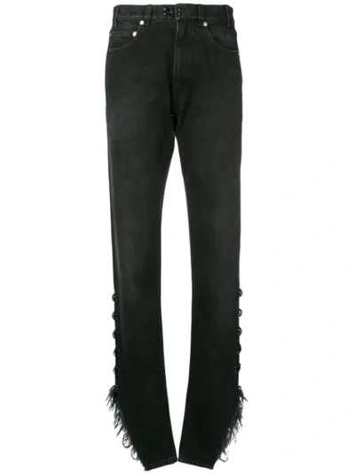 Olivier Theyskens Side Ripped Jeans In Black