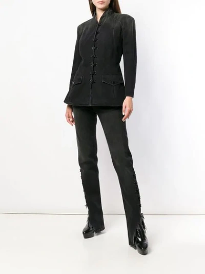Olivier Theyskens Side Ripped Jeans In Black