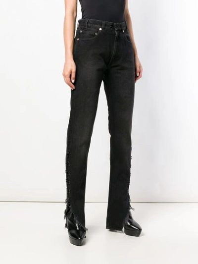 Shop Olivier Theyskens Side Ripped Jeans In Black