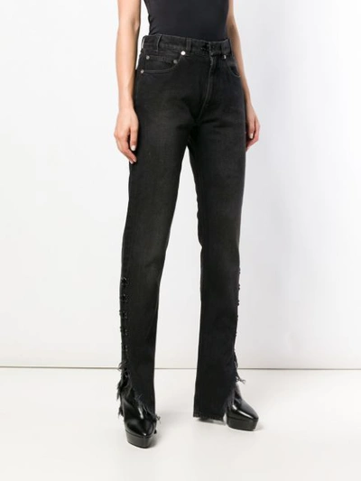 Olivier Theyskens Side Ripped Jeans In Black
