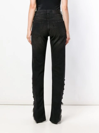 Olivier Theyskens Side Ripped Jeans In Black