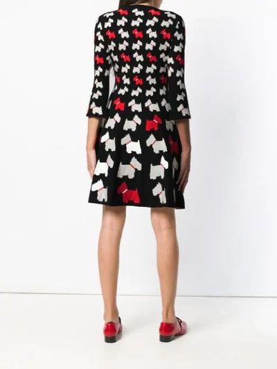 Shop Boutique Moschino Dog Print Flared Dress - Black