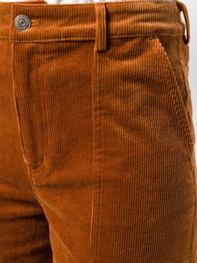 Shop Ganni Wide Leg Corduroy Trousers In Brown