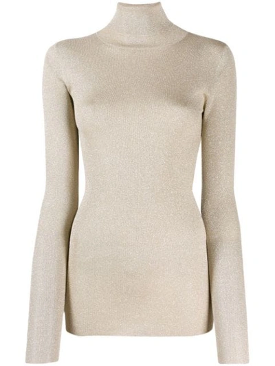 Shop Brunello Cucinelli Roll Neck Sweater In Gold