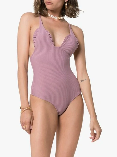 Shop Made By Dawn Traveller Ribbed Swimsuit In Pink
