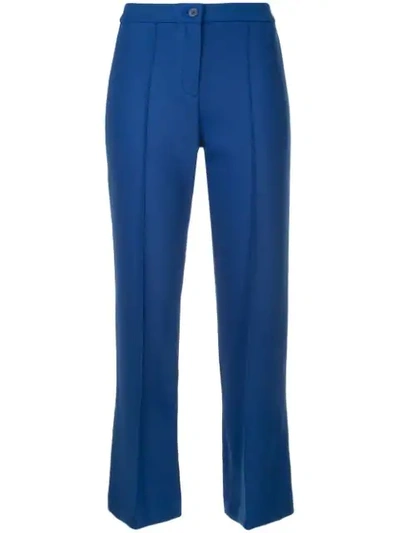 Shop Theory Cropped Tailored Trousers - Blue