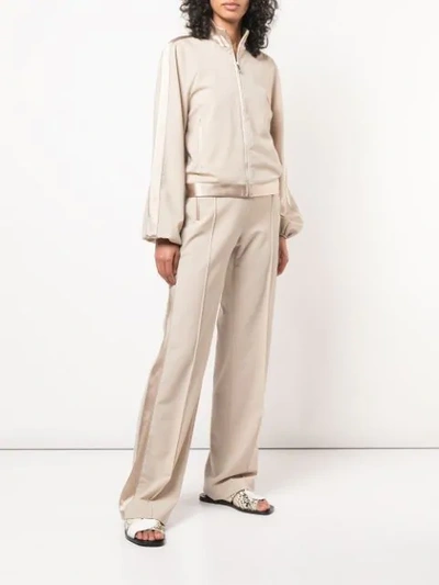 Shop Rosetta Getty Tuxedo Track Pants In Sand