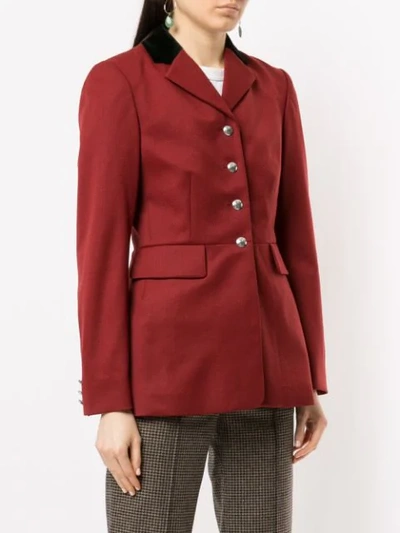 Pre-owned Hermes  Long Sleeve Coat Jacket In Red