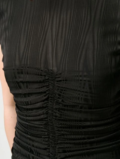 Shop Msgm Draped Effect Dress In Black