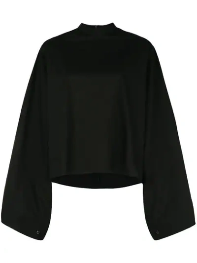 Shop Mm6 Maison Margiela Wide Sleeve Blouse - Black