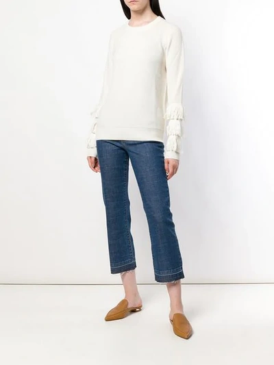 Tory Burch Cropped Flare Jeans In Blue